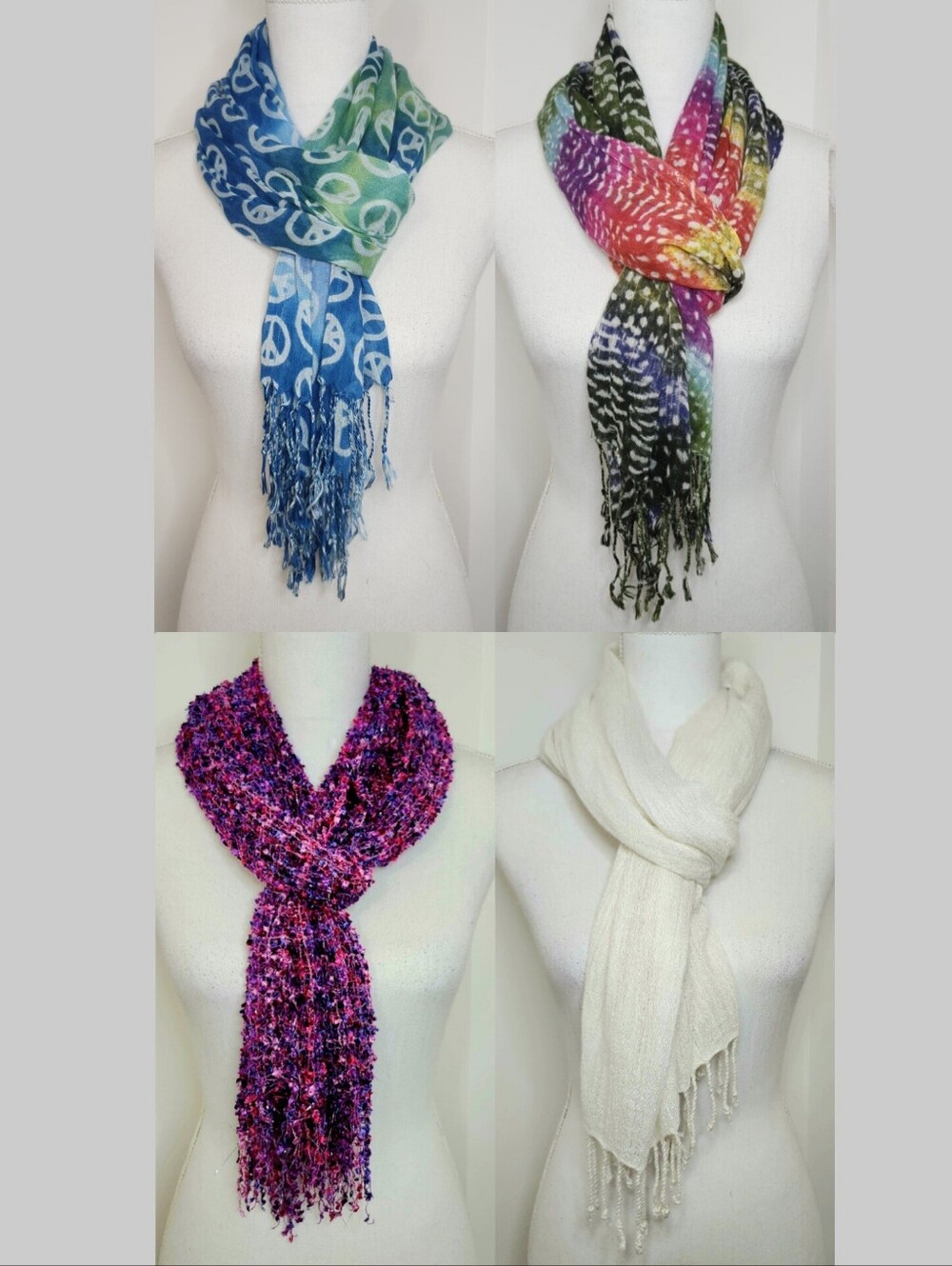 Y2K Vintage 2000s Fashion Scarves (Lot Of 4)